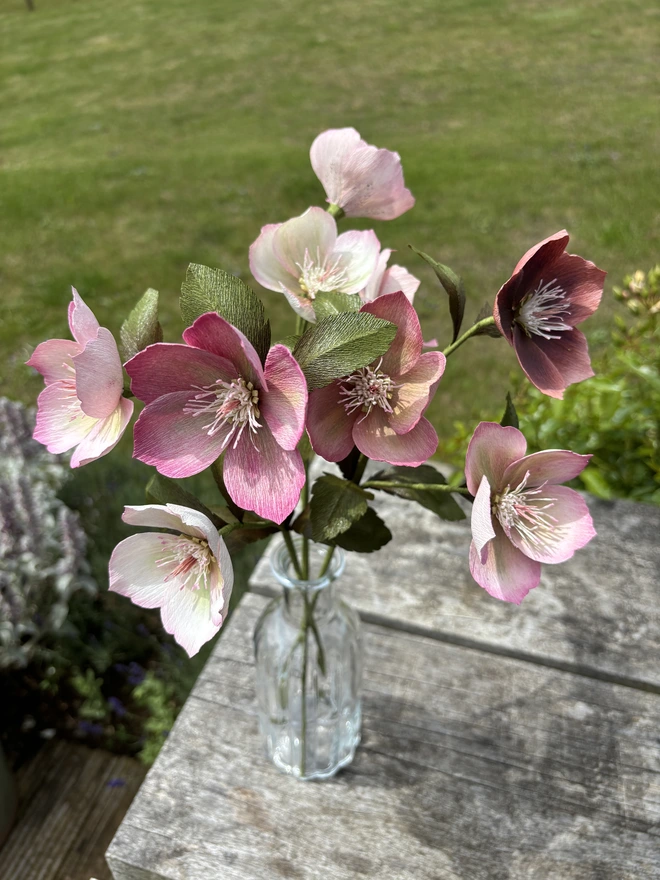 bouquet of  paper hellebore flowers 