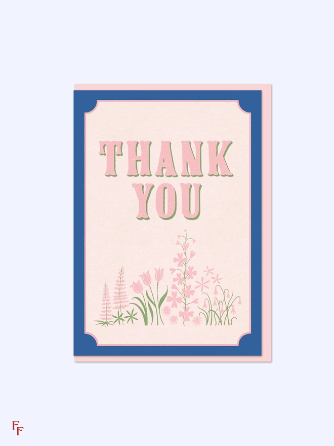 Thank you floral vintage inspired greeting card