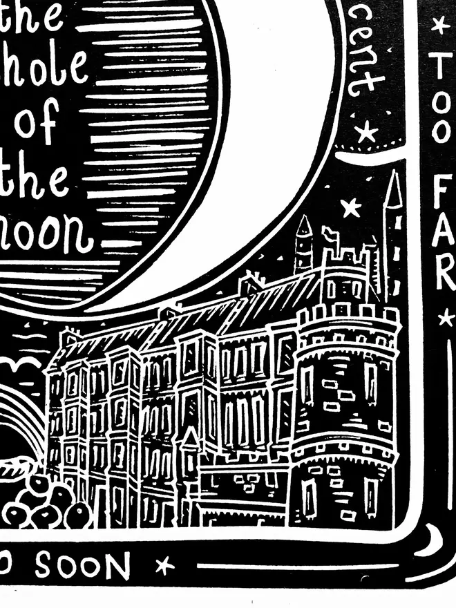 waterboys whole of the moon lyric lino print