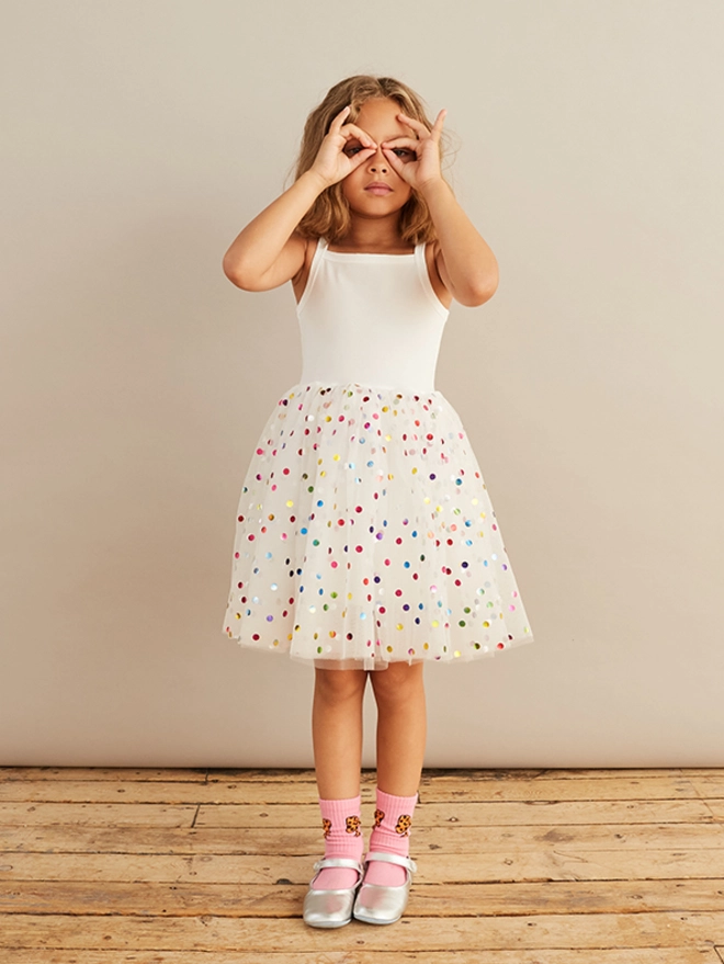 white spot dress girls