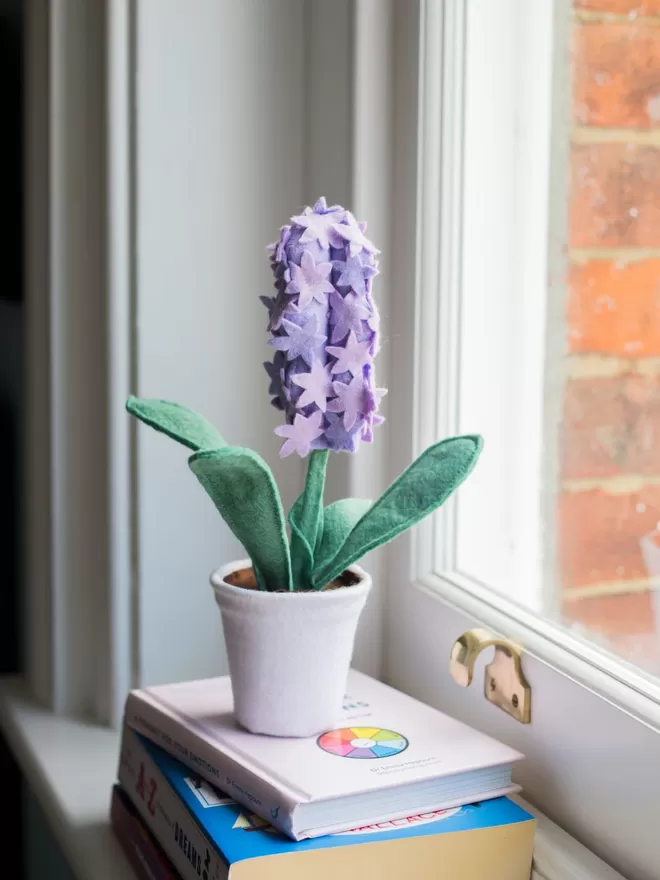 Lilac Little Egg Felt Faux Hyacinth Plant.