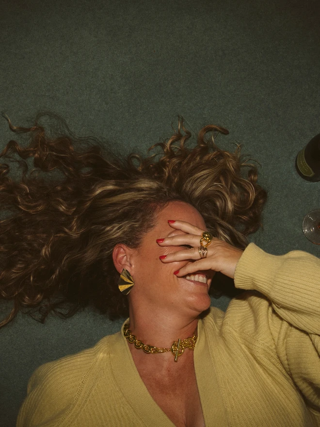 Loel Gold Butterfly Earrings lifestyle