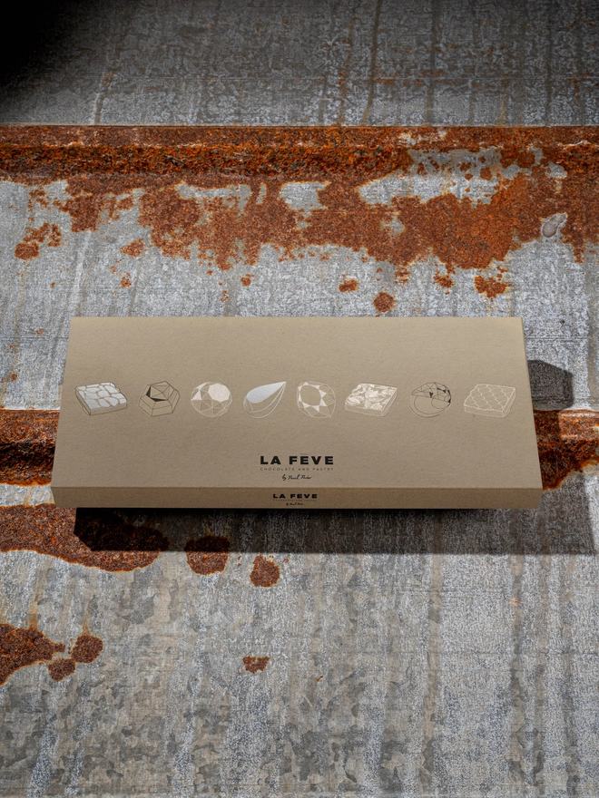 Our eco-friendly brown packaging with graphic and logo
