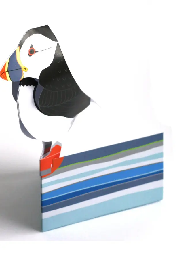 3d puffin pop out card