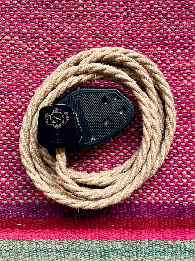 Lola's Leads Jute Fabric Covered Extension Cable