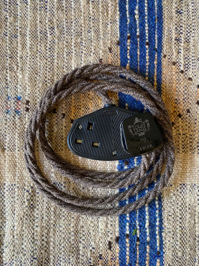 Lola's Leads Mocha Brown Fabric Covered Extension Cable