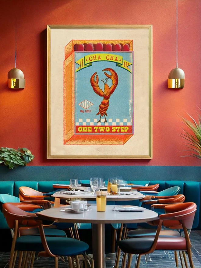 'Cha Cha' Lobster Matchbox Print Design