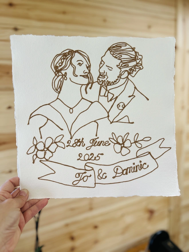 Embroidered Couples Portrait