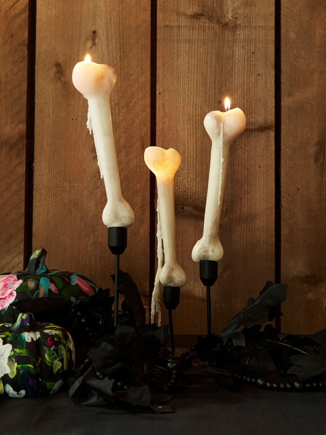 Halloween bone candle