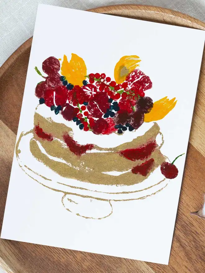 Pavlova Cake Birthday Card