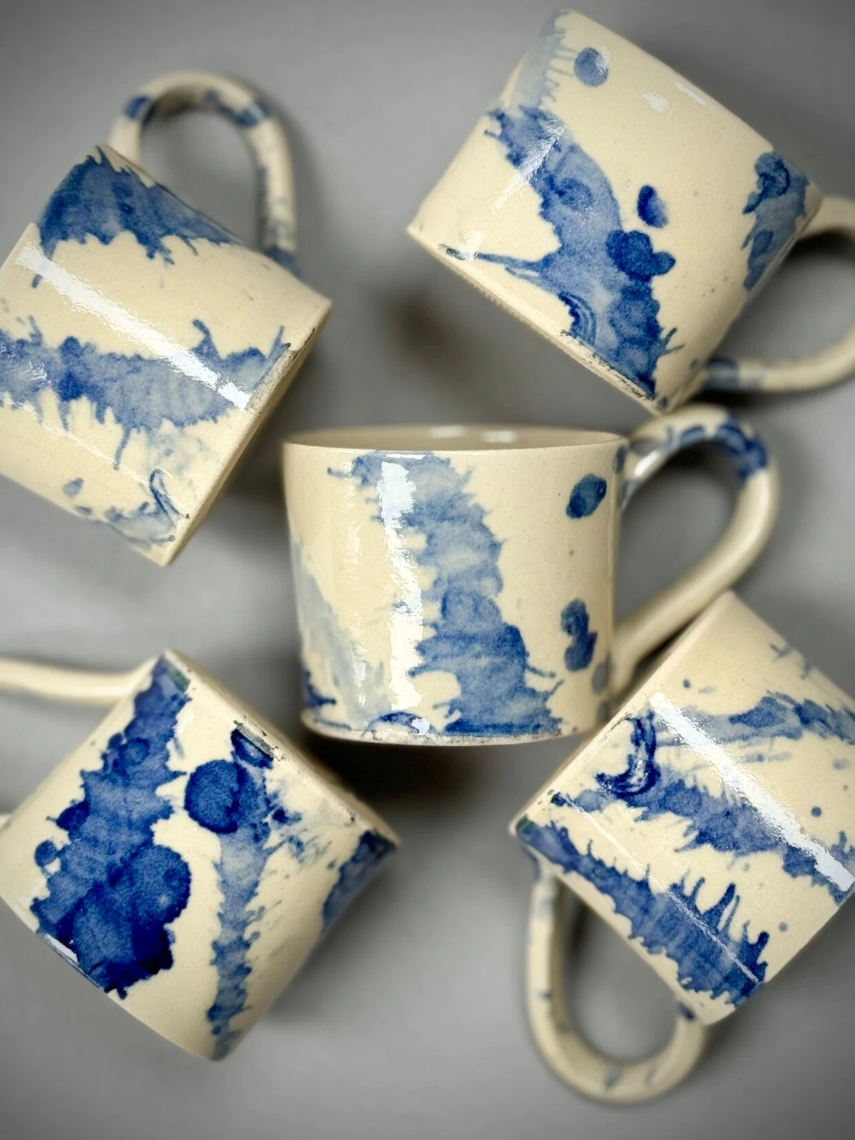 Cobalt Blue Splatter Espresso Cups