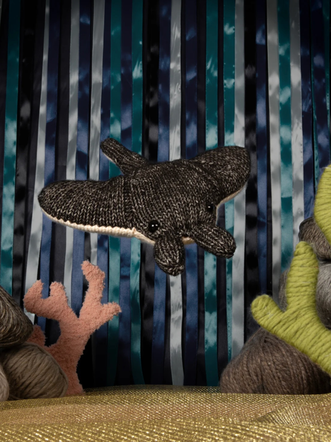 Manta Ray Knitting Kit. A knitted manta ray.