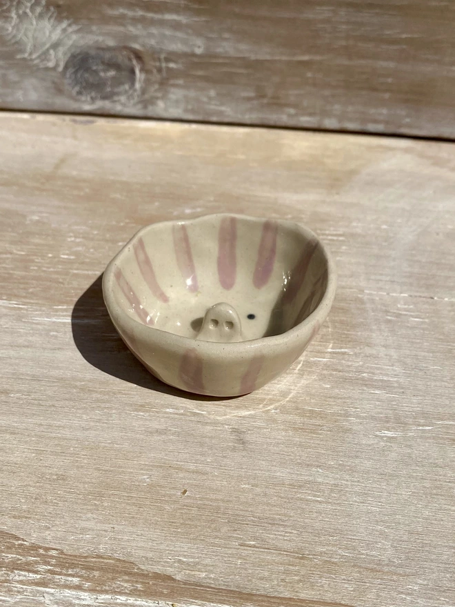 lilac stripe trinket bowl