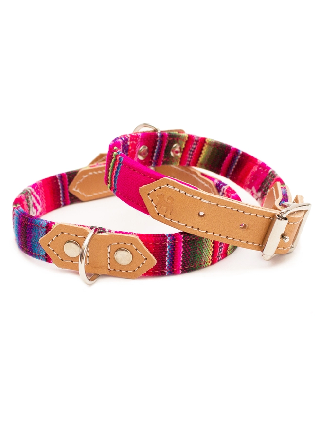 inca pink dog collar Hiro + Wolf