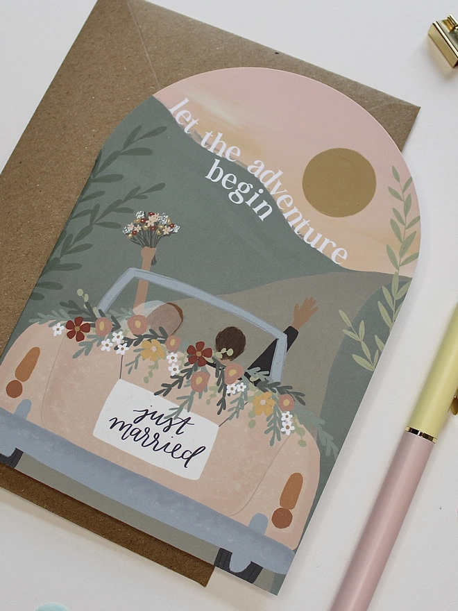 Arch Shape Wedding Card