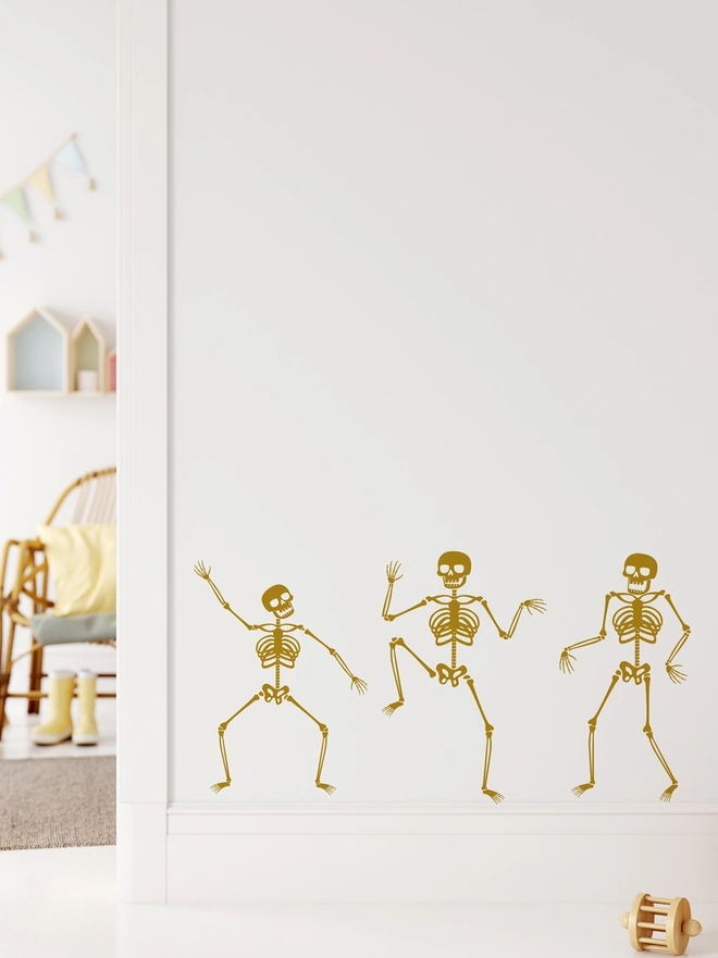 Dancing skeleton wall stickers