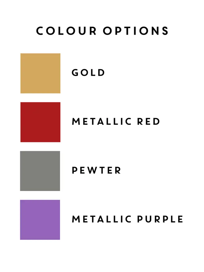   New Years Eve Metallic Leather Personalised Coaster Colour Chart