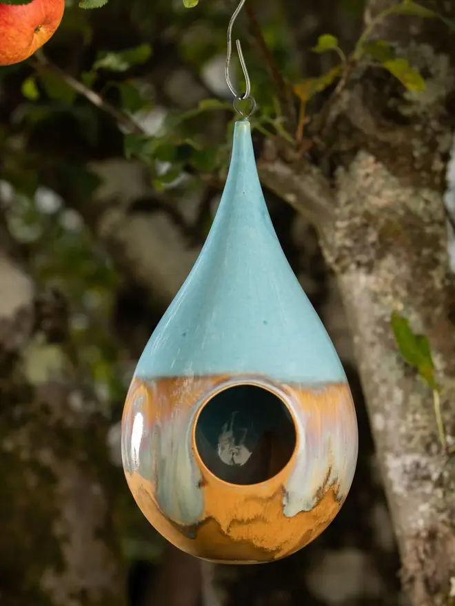 Blue Quartz Teardrop Bird Feeder
