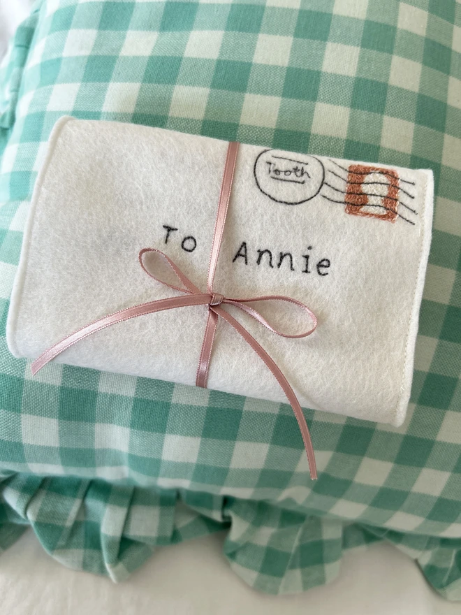 Embroidered Personalised Tooth Fairy Letter
