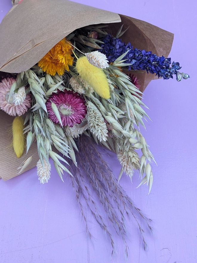 Everlasting dried flowers, natural dried flowers, bunny tails, pink flowers, dried flower bouquet, home 