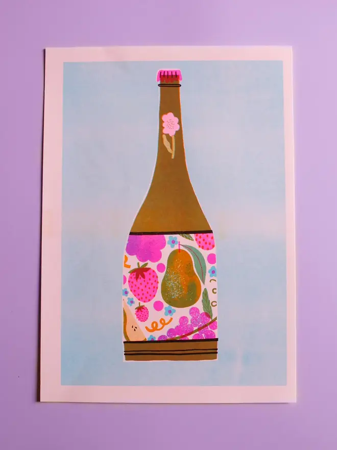 A4 Red Wine Risograph Print