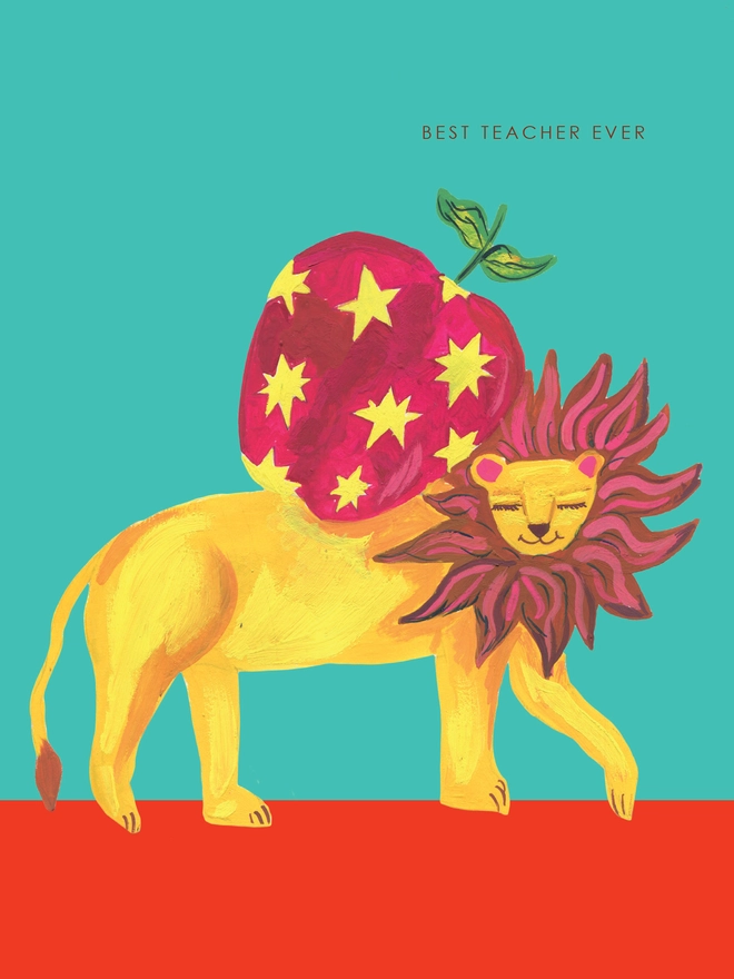 lion teacher thank you card