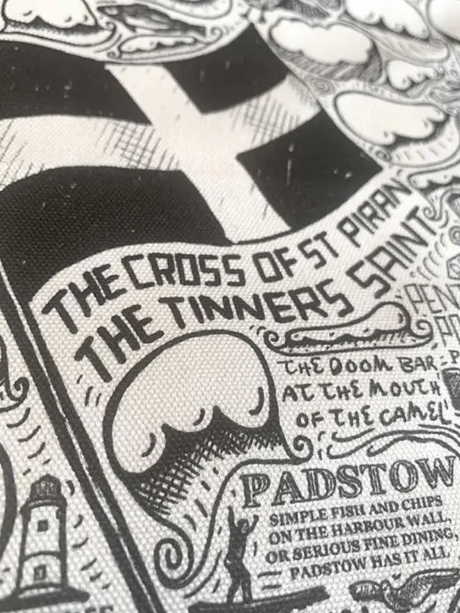 Cornwall Print Tea Towel Zoom 2