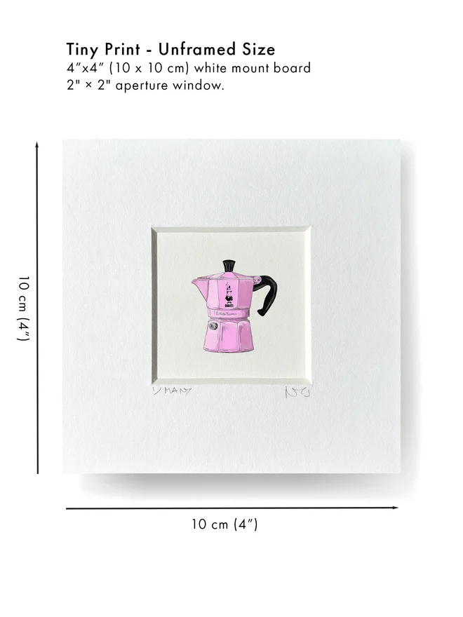 mini print size example unframed mount version