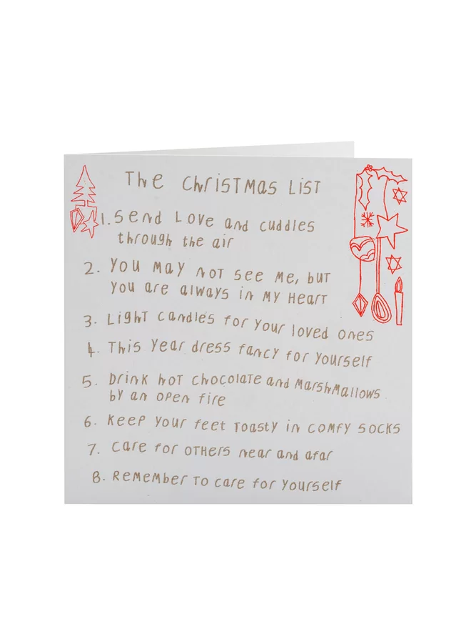 The Christmas List Card, Merry Christmas Greeting Card, Holiday Card, Christmas List, xmas