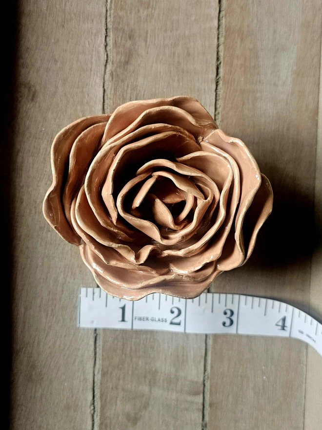 rustic peach terracotta ceramic peony flower for wall 