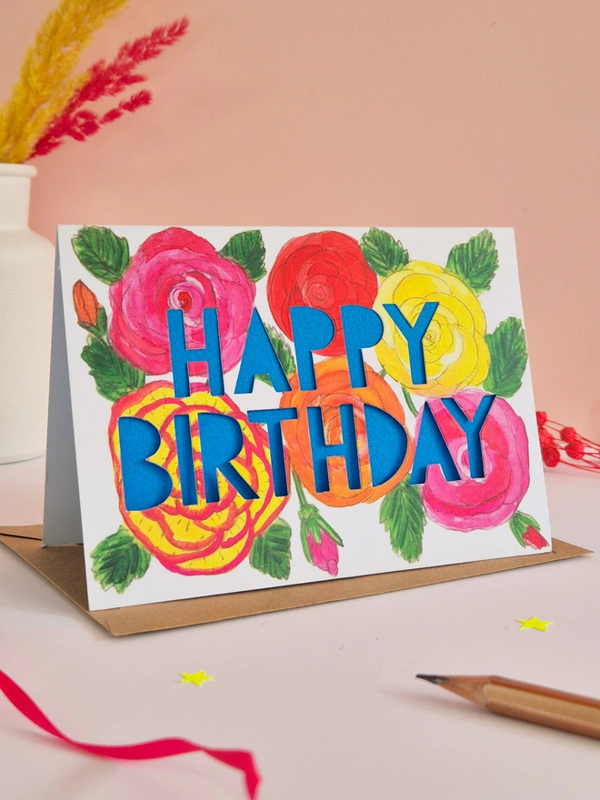 rose birthday card