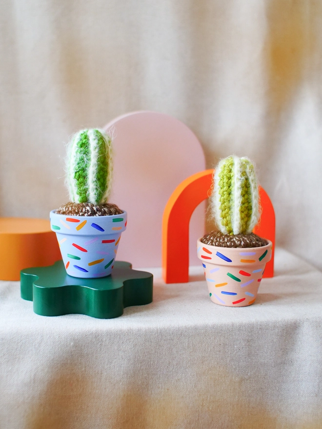 fluffy crochet cactus
