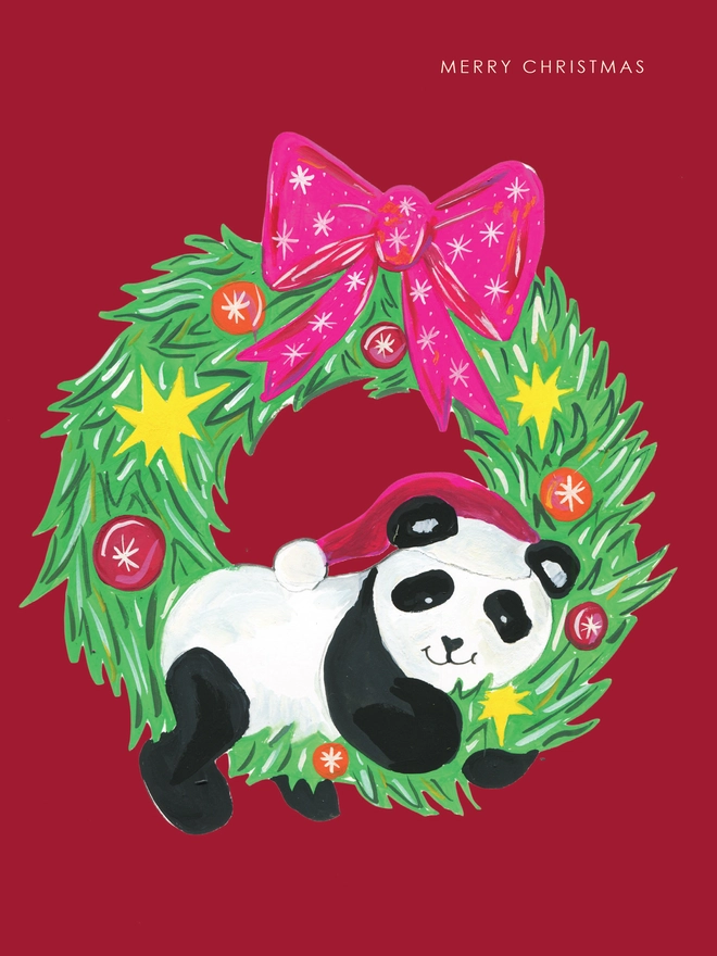 panda christmas card