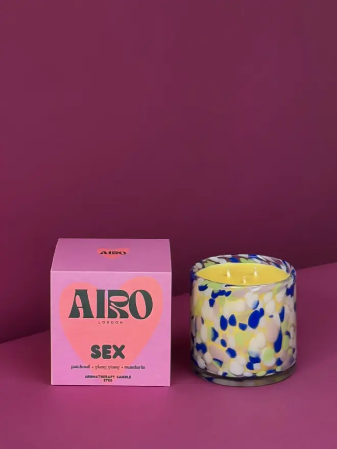 AIRO SEX candle in blue glass