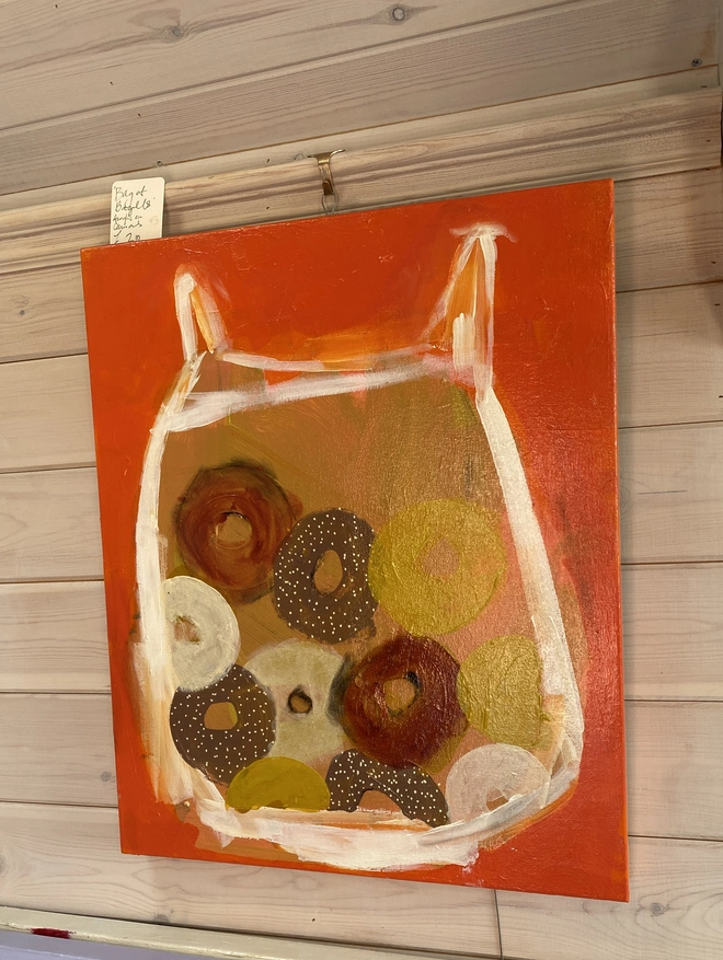'Bag of Bagels'. Original Painting by Samantha Barnes