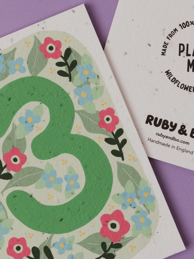 Plantable 3rd Birthday Card