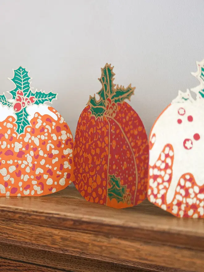 christmas pudding concertina garland
