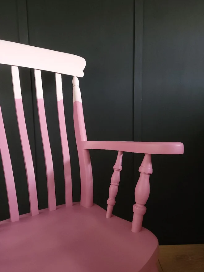  Painted Wooden Rocking Chair Pink