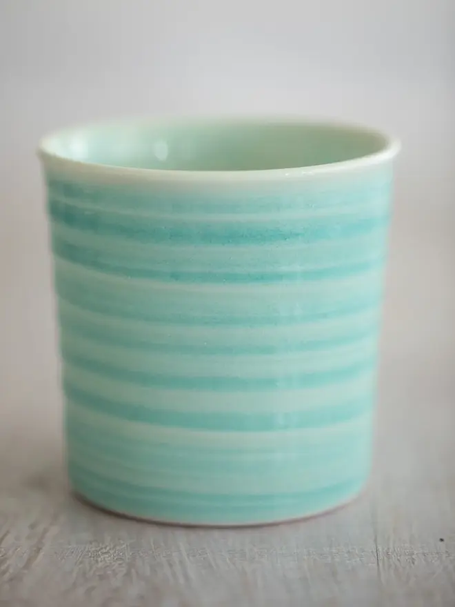 Sea-Green Ombre Ceramic Travel Cup