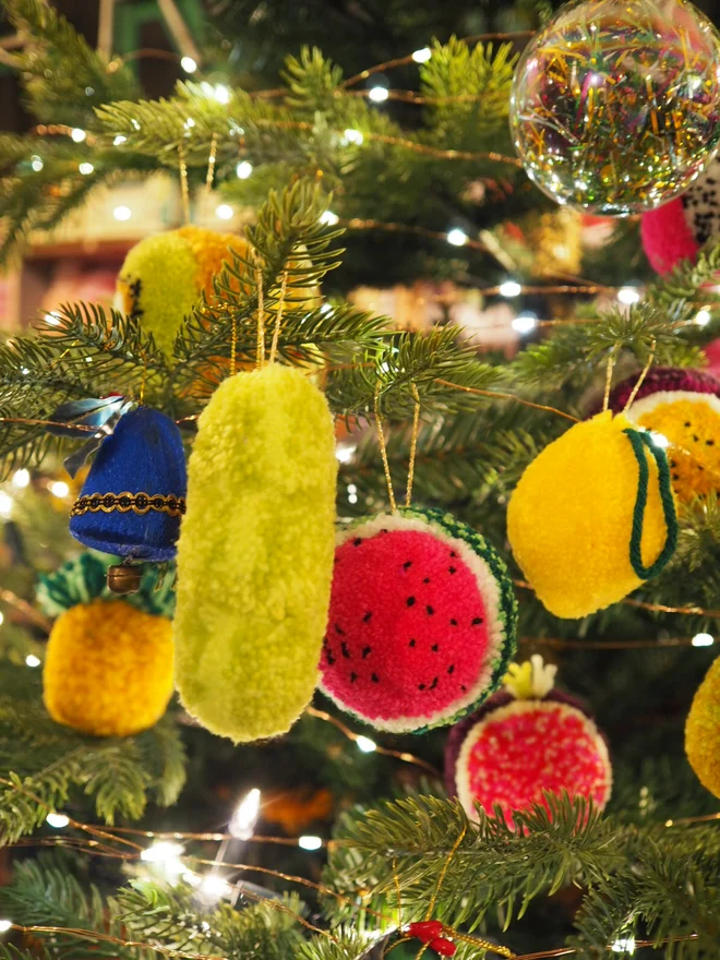 Watermelon Pom Pom Bauble