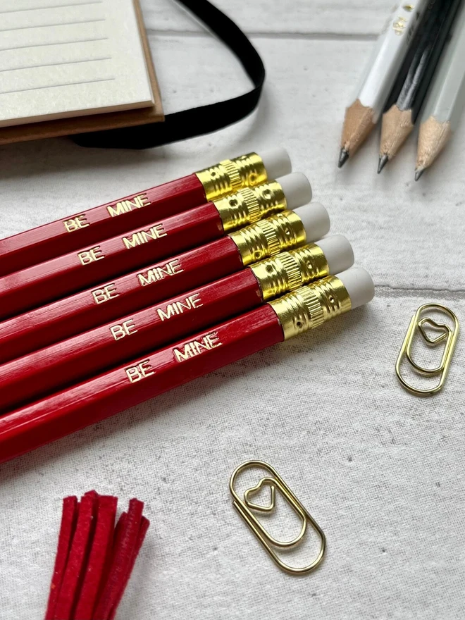 'Be Mine' Valentines Pencils (Set Of 5)