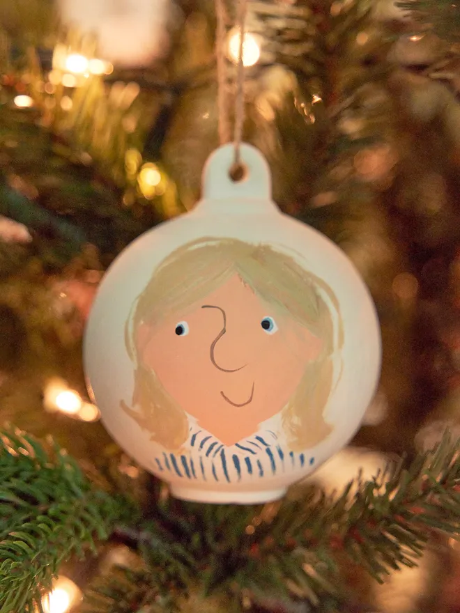 Personalised portrait Christmas tree decoration