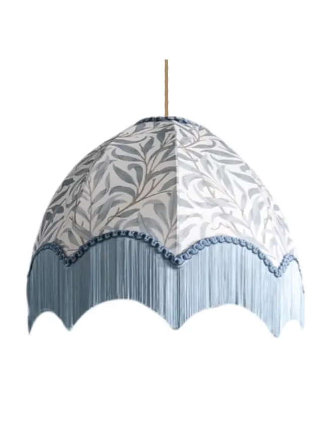 William Morris Willow Boughs Fringed Lampshade