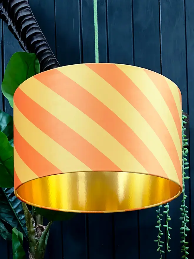 Marmalade Helter Skelter Velvet Lampshades With Gold Foil Lining
