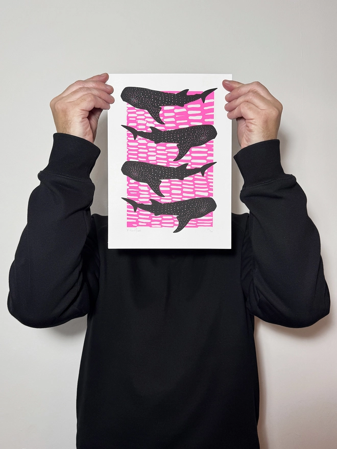 Whale Shark Shiver_A4 Screen Print_Holly and Co_Main image