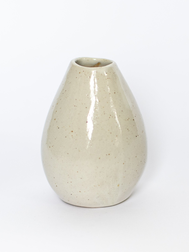 handmade ceramic white bud vase