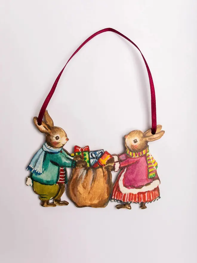 Gifts Given With Love ~ Hanging Wooden Decoration White