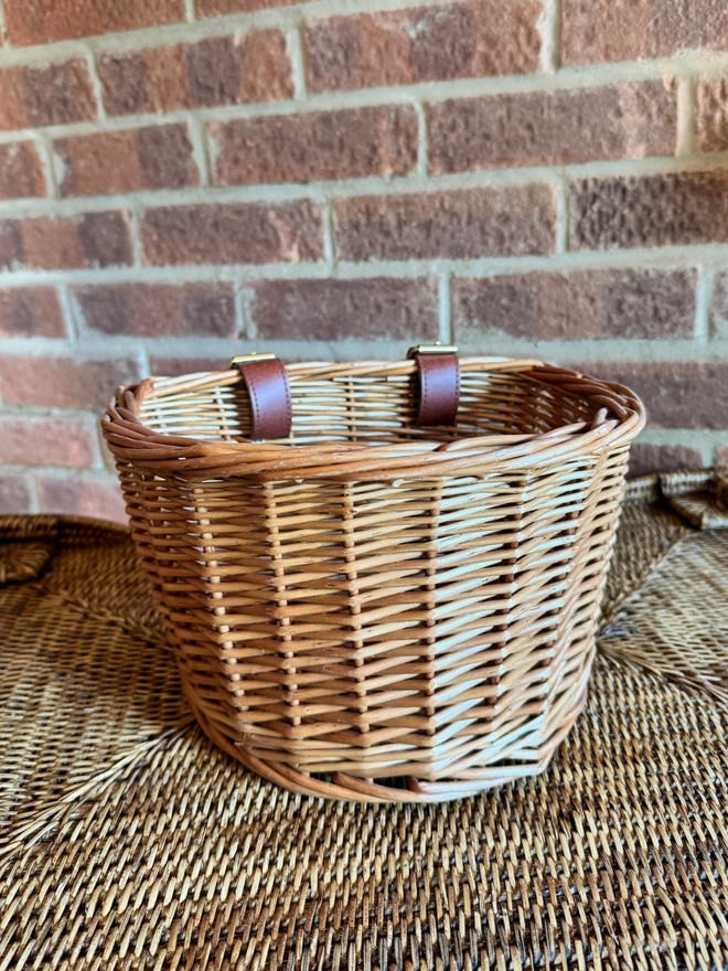 Children’s Wicker Bicycle Basket Front