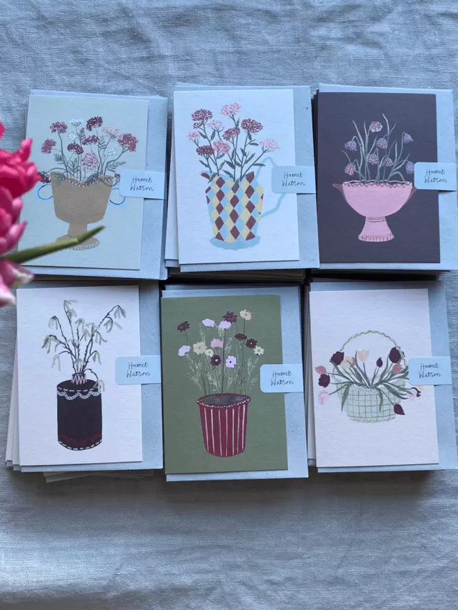a collection of floral cards 