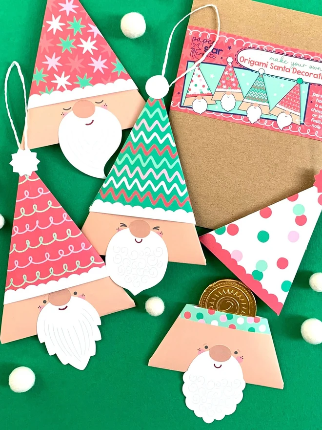Origami Santa Christmas Decoration Craft Kit: Stocking Filler